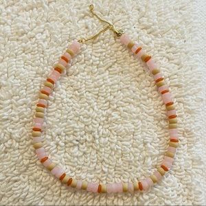Madewell Beaded Choker Necklace Rust, Blush, and Neutral Beads, 90s